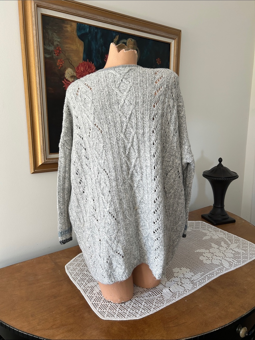 CAbi Gray V-Neck Sweater - Boxy/Cozy - Picture 2 of 11
